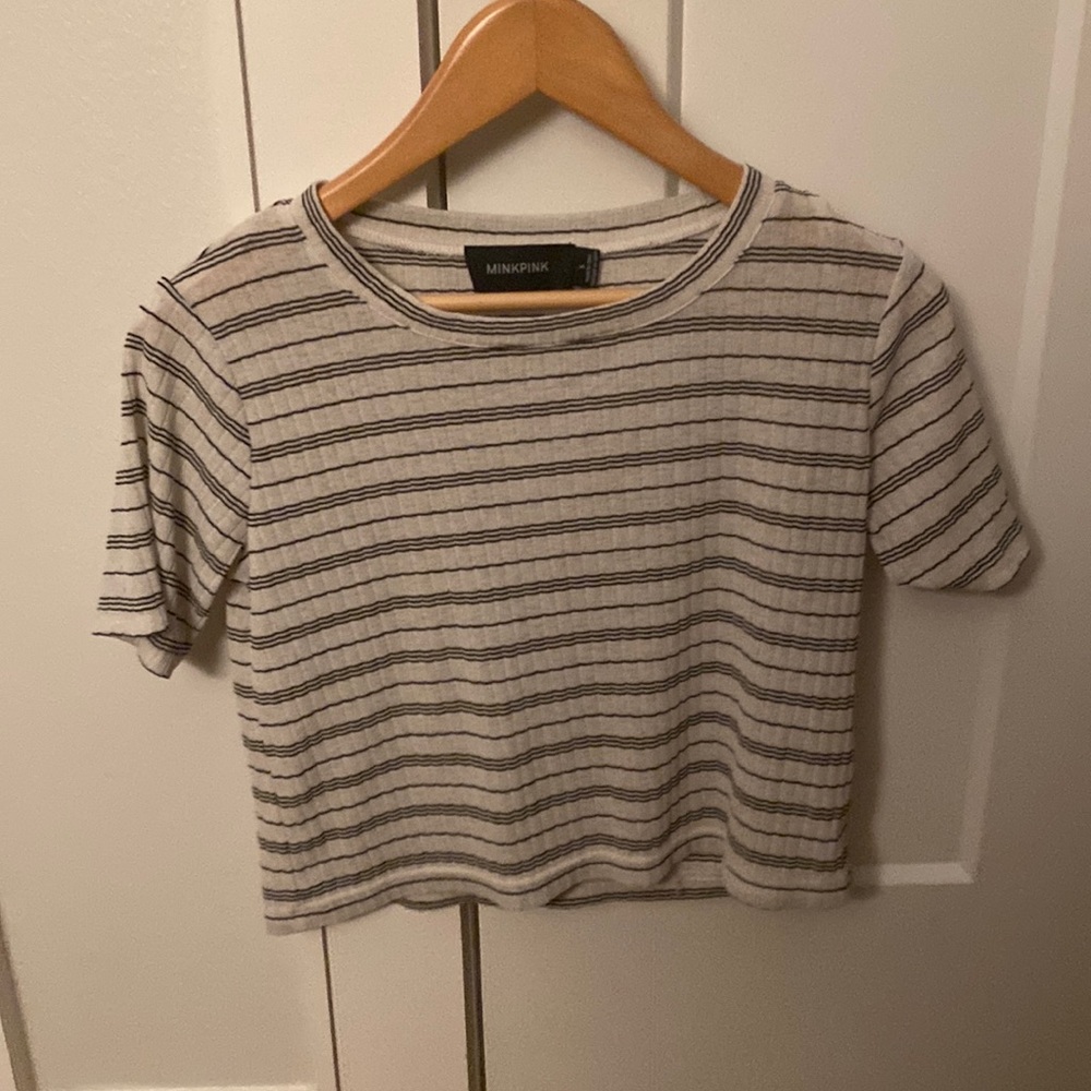 mink pink striped shirt